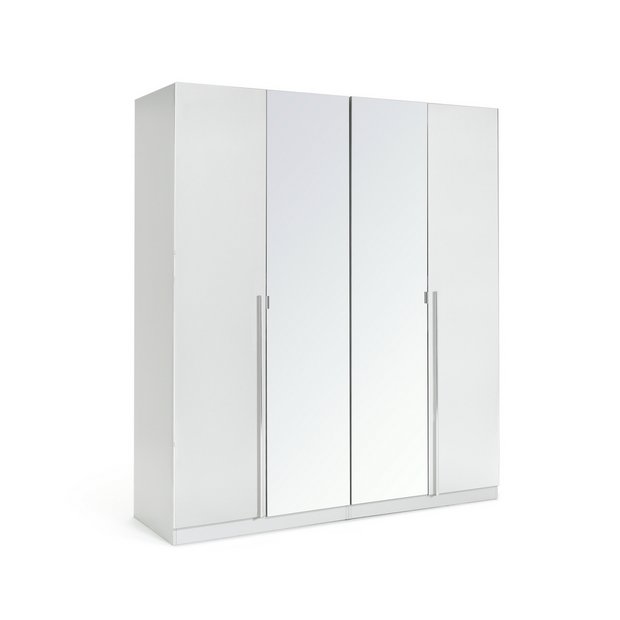 Argos white wardrobe store with mirror