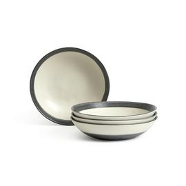 Habitat Stripe 4 Piece Stoneware Pasta Bowl - Blue