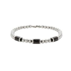 Revere Men's Stainless Steel Two Tone Beaded Bracelet