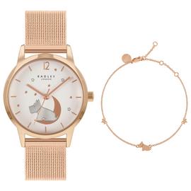 Radley Dog In Moon Rose Gold Mesh Strap Watch/ Bracelet Set