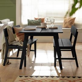 Habitat Nel Wood Veneer Dining Bench - Black