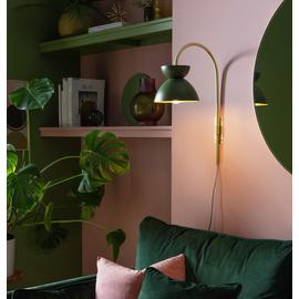 Habitat Dasni Wall Light - Green & Brass