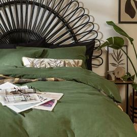 Habitat Cotton Textured Plain Green Bedding Set - Double