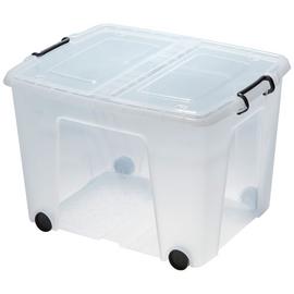 Strata 75L Wheeled Smart Box With Lid Storage Box - Clear