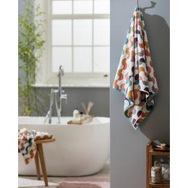 Habitat Brights Geo Tufted Bath Sheet - Multicolour