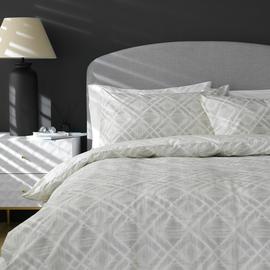 Habitat Cotton 200TC Geo Silver & Cream Bedding Set