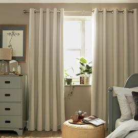 Habitat Blackout Plain Eyelet Curtains - Cream
