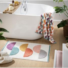 Habitat Brights Geo Tufted Cotton Bath Mat - White