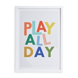 Habitat Kids Play Slogan Framed Wall Art - 31x43cm