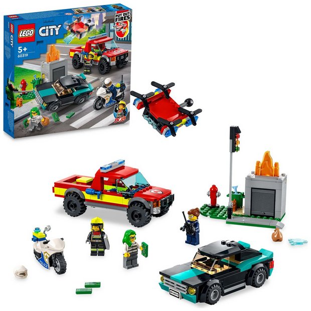 Buy LEGO City Fire Rescue & Chase Toy Set 60319 | LEGO Argos