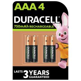 Duracell Rechargeable AAA Batteries, pre-charged - Pack of 4