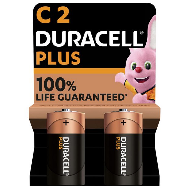 Buy Duracell Plus Power Alkaline C Batteries Pack of 2 at Argos.co.uk
