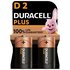 Duracell Plus Power D Alkaline Batteries - 2 Pack