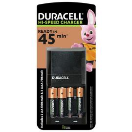 Duracell 45 Minutes Battery Charger with 2 AA and 2 AAA