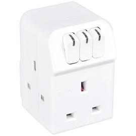 Masterplug 3-Way Individually Switched Adaptor
