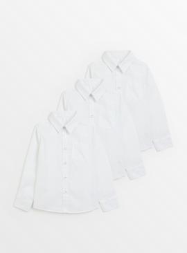 White Unisex Ecolite Stain Resistant School Shirts 3 Pack 10 years