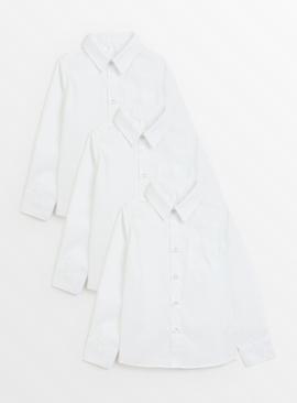 White Unisex Ecolite Stain Resistant School Shirts 3 Pack