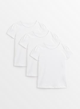 White Crew Neck T-Shirt 3 Pack 6 years