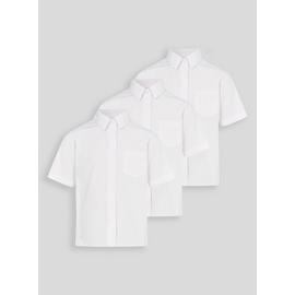 White Woven Non Iron Girls School Shirts 3 Pack