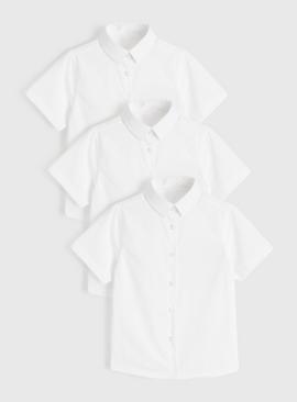 White Stain Resistant School Shirts 3 Pack 8 years