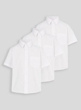 3 Pack Unisex White Short Sleeve Shirts