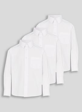 3 Pack Unisex White Long Sleeve Shirts