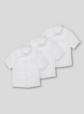 3 Pack White Short Sleeve Shirts