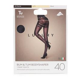Black Luxury Bum & Tum Bodyshaper 40 Denier Tights