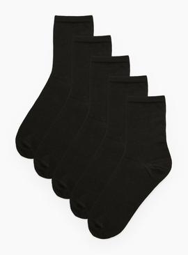 Black Supersoft Modal Socks 5 Pack 4-8