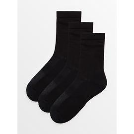 Black Ultimate Comfort Socks 3 Pack 4-8