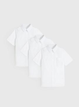 3 Pack Unisex White Slim Fit Short Sleeve Shirts