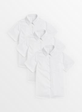 White Slim Fit School Shirts 3 Pack 