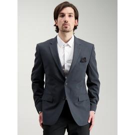 Charcoal Textured Tailored Fit Suit Jacket
