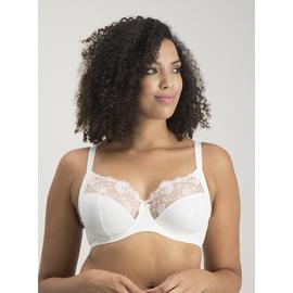 DD+ Ivory Two Tone Embroidered Bra