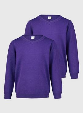Purple Crew Neck Sweatshirts 2 Pack 7 years