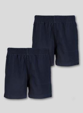 2 Pack Navy Rugby Shorts