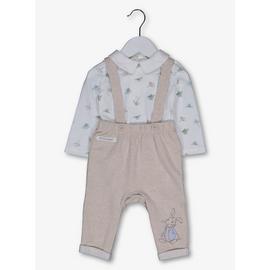 Peter Rabbit Multicoloured Bib Trousers & Bodysuit