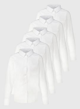 White Non Iron School Shirts 5 Pack 11 years