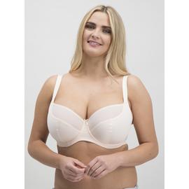 DD+ Pink & Grey Jacquard Stripe Full Cup Bra 2 Pack