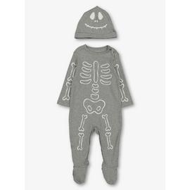 Halloween Grey Glow In The Dark Skeleton Sleepsuit Set