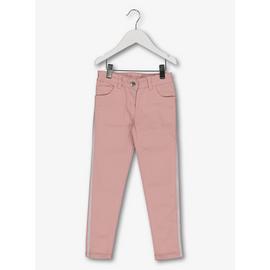 Pink Glitter Side Taping Skinny Jeans With Stretch