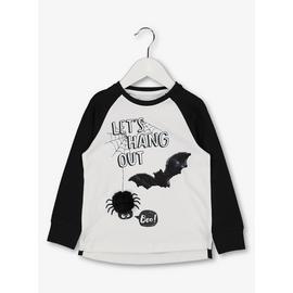 Halloween White Reversible Sequin Bat T-Shirt