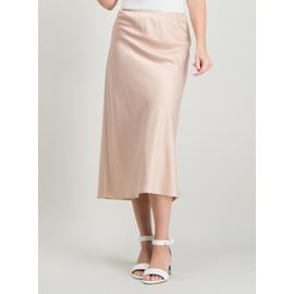 Online Exclusive Pale Pink Satin Midi Skirt