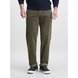 Green Straight Fit 5 Pocket Jumbo Cord Trouser With Stretch