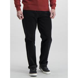 Charcoal Grey Straight Fit Corduroy Trousers With Stretch