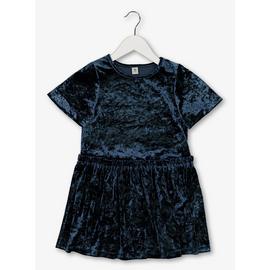 Navy Velour Party Dress