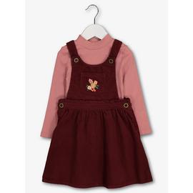 Purple Corduroy Pinafore Set