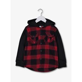 Red Check Hoodie Shirt