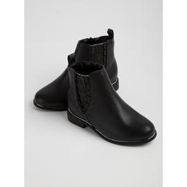Black Sparkle Chelsea Boot