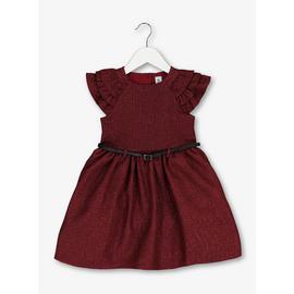Red Textured Party Dress